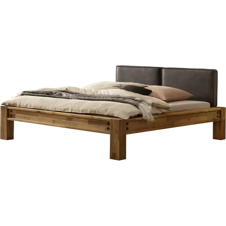 Greenville Bettgestell schwarz Eiche Massivholz 224cm x 185cm x 87cm