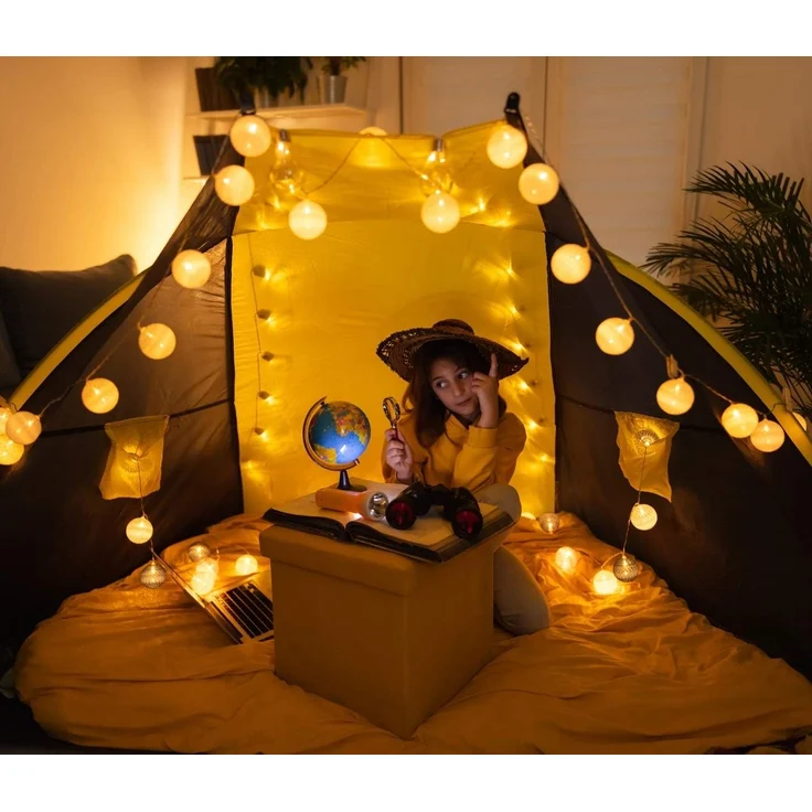 COZY HOME LED-Lichterkette Lampion Lichterkette - Batterie, Stecker und Solar, 20 Lampion LEDs I Timer-Funktion I 7 Meter mit 8 Mod I Wetterfest – Bild 7
