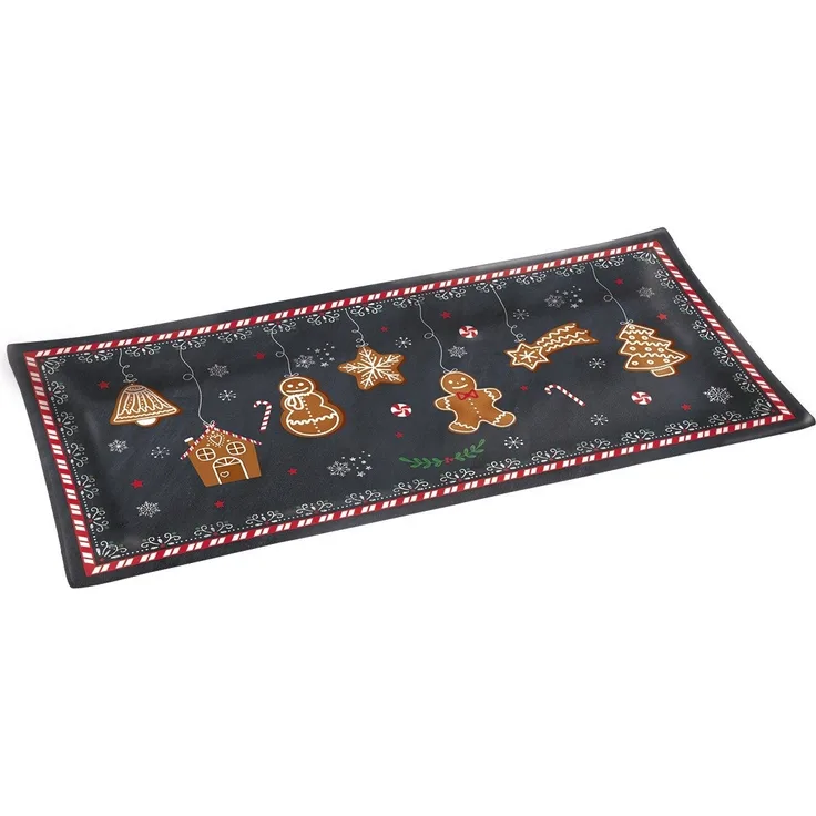 EasyLife Servierteller Gingerbread, Porzellan, Farbe: Mehrfarbig, Motiv: Lebkuchenmann