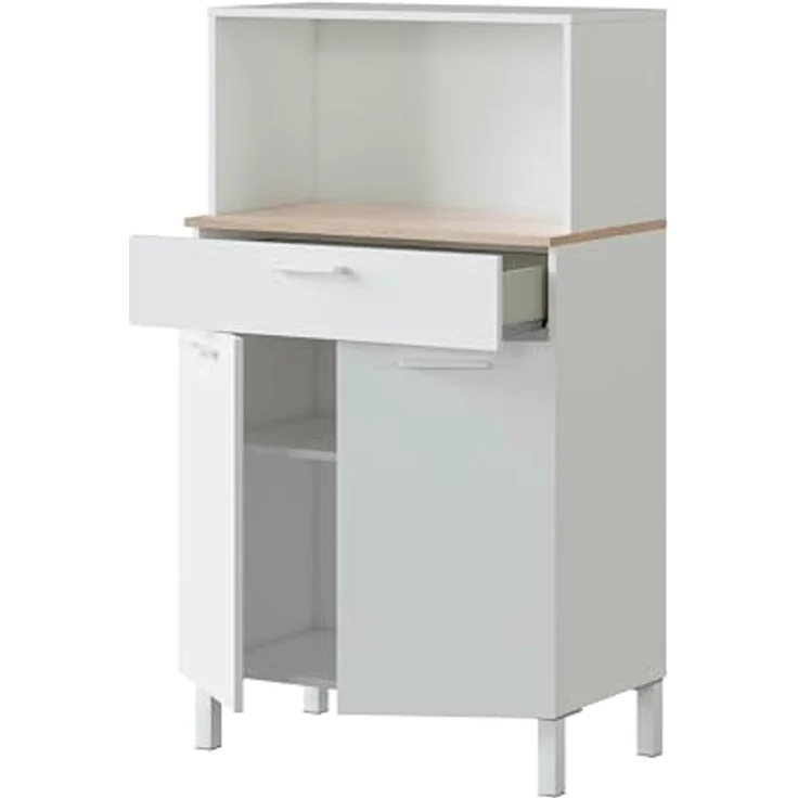 habeig Küchenbuffet Küchenschrank, Singleküche, Mehrzweckschrank, weiß, gross Tiefe ca. 40 cm – Bild 3