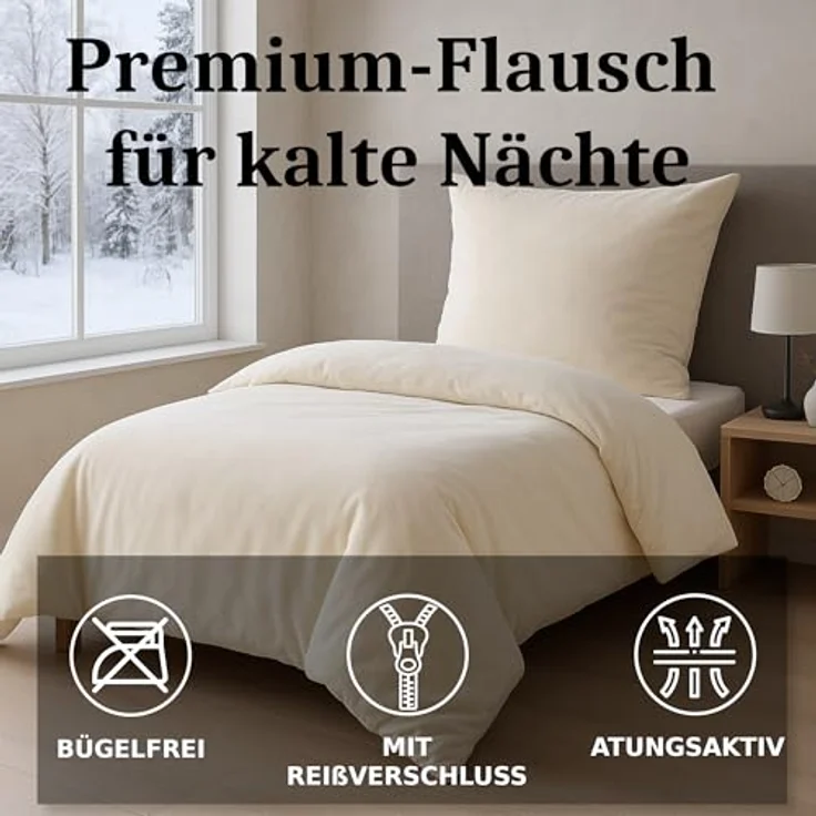 Malika Bettwäsche 155x220 + 80x80 cm Cashmere Touch Bettwäsche, atmungsaktiv, Mikrofaser, 2 teilig, Für Allergiker geeignet, pflegeleicht, angenehm weicher Stoff – Bild 3