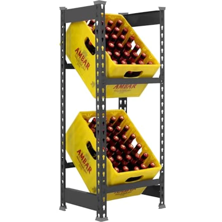 Simonrack Getränkekistenregal, 4 Kästen, Flaschenregal, Getränkekistenhalter, Kistenregal, Blau - Simonbottle – Bild 2