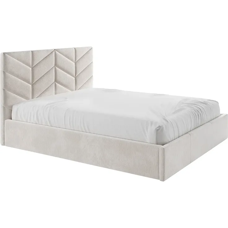 Vente-unique - JUSTANI Bett Stoff Beige - B 213 cm x H 106 cm x L 210 cm – Bild 4