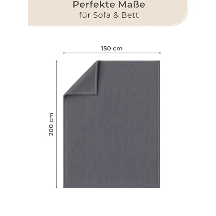 Wohndecke Wohndecke aus Baumwolle - Kuscheldecke, Baumwolldecke -, Laynenburg, Decke als Sofa-decke, Couchdecke, Wolldecke aus Baumwollmix – Bild 6
