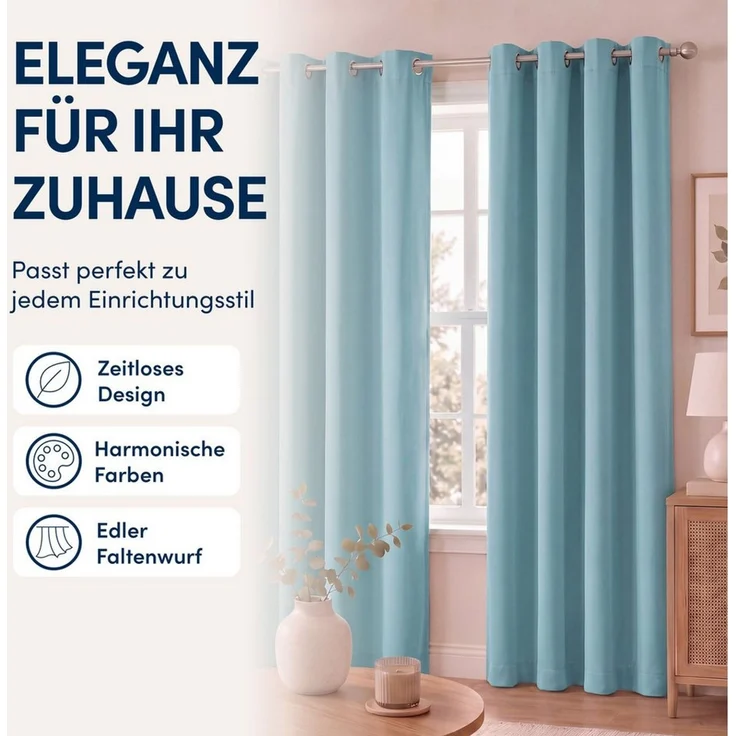 Stoffschmiede Gardine Blickdicht - Kräuselband & Ösen, Ösen – Bild 4