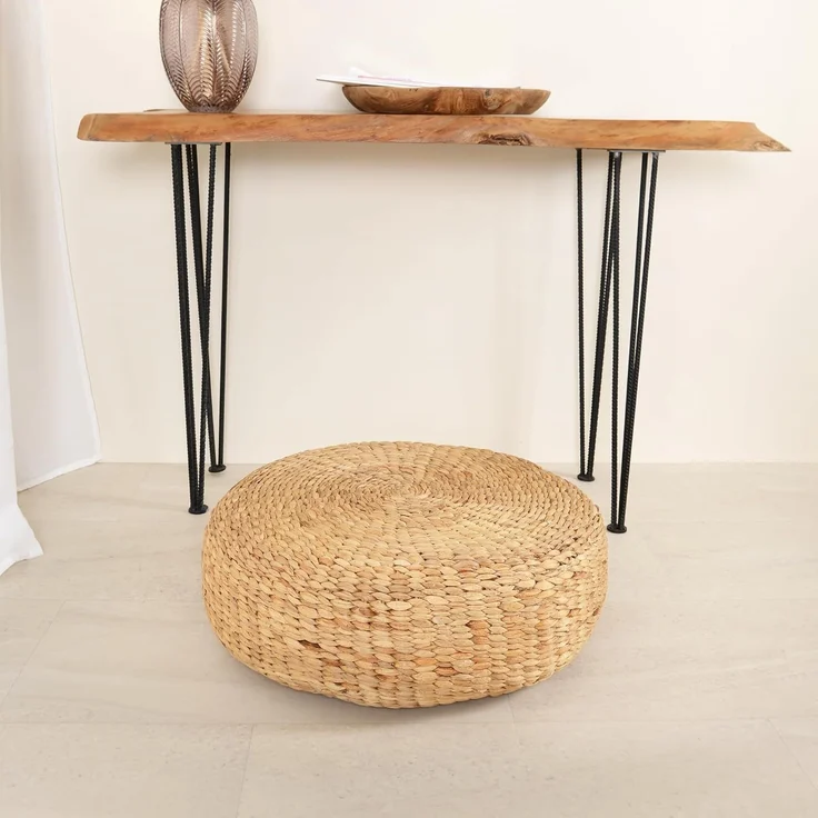 wohnfreuden Hocker Sitz-Pouf Bruno 55 cm aus Wasserhyazinthe natur, 30739 – Bild 1