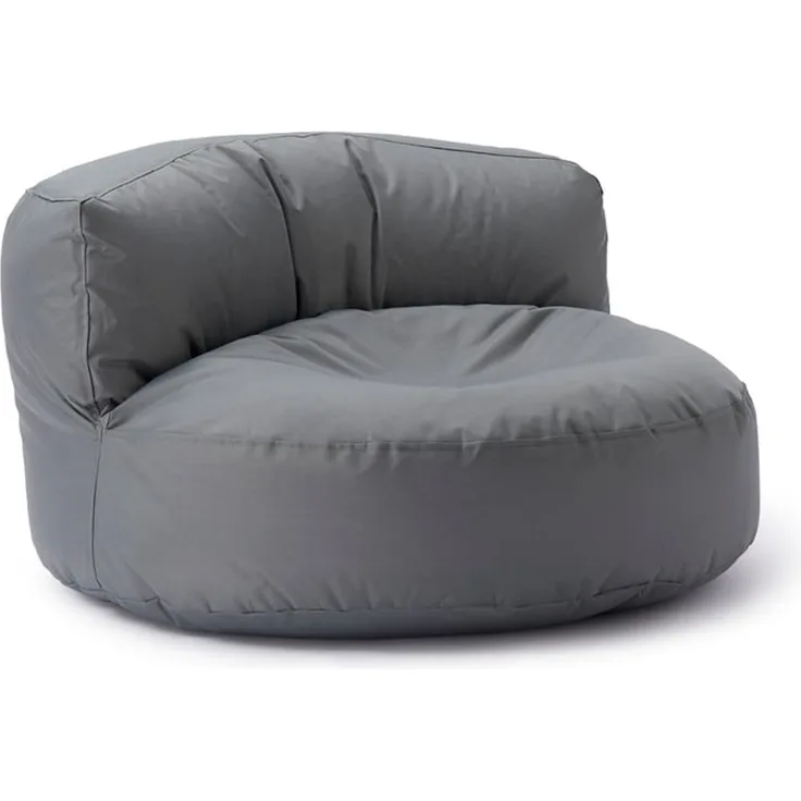 Lumaland runde Outdoor Sitzsack-Lounge, Polyester, Grau, 90 x 50 cm, 320 l