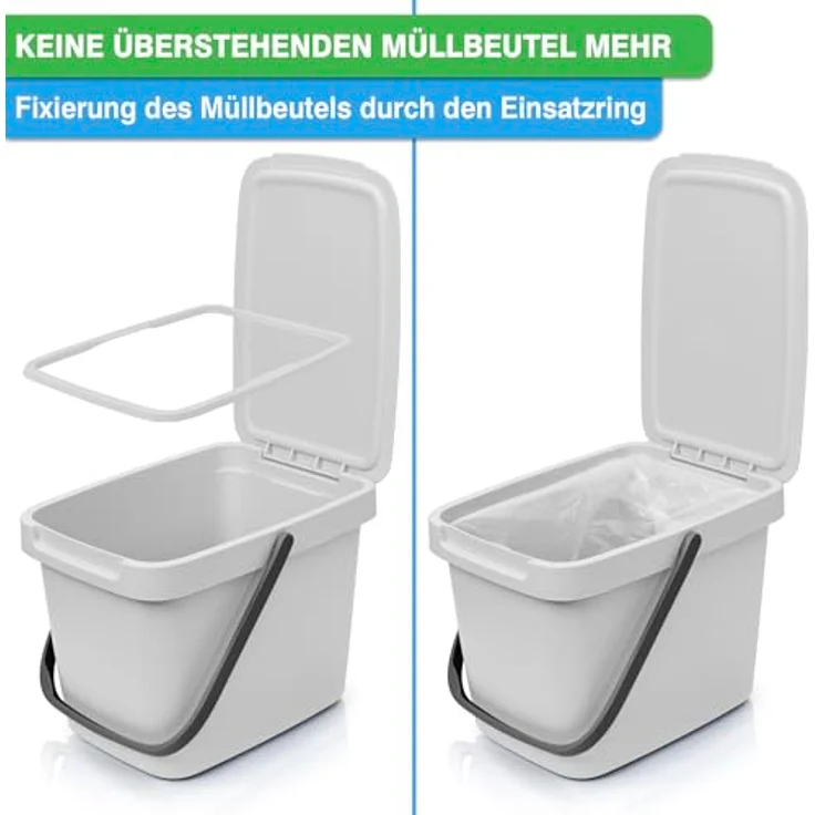 YourCasa Biomülleimer YourCasa® Biomülleimer Küche 6L Komposteimer für alltäglichen Biomüll, Mit Wandhalterung – Bild 4