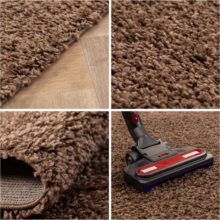 SIMPEX24 Teppich Unicolor - Einfarbig, Rund, Höhe: 30 mm, Einfarbig Shaggy Teppich Wohnzimmer Langflor Versch. Farben und Größen – Bild 2
