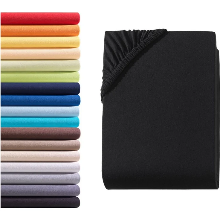 Hometex Premium Textiles Spannbettlaken Jersey Spannbettlaken 100% Baumwolle, Jersey, Gummizug: Rundumgummizug, Premium-Jersey Matratzenhöhe bis 23 cm – Bild 1