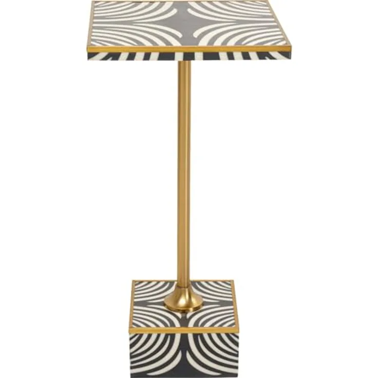 Kare Design Beistelltisch Zebra, Schwarz/Weiß, 25x25 cm, Ablagetisch, Couchtisch, Wohnzimmertisch, Blumenständer