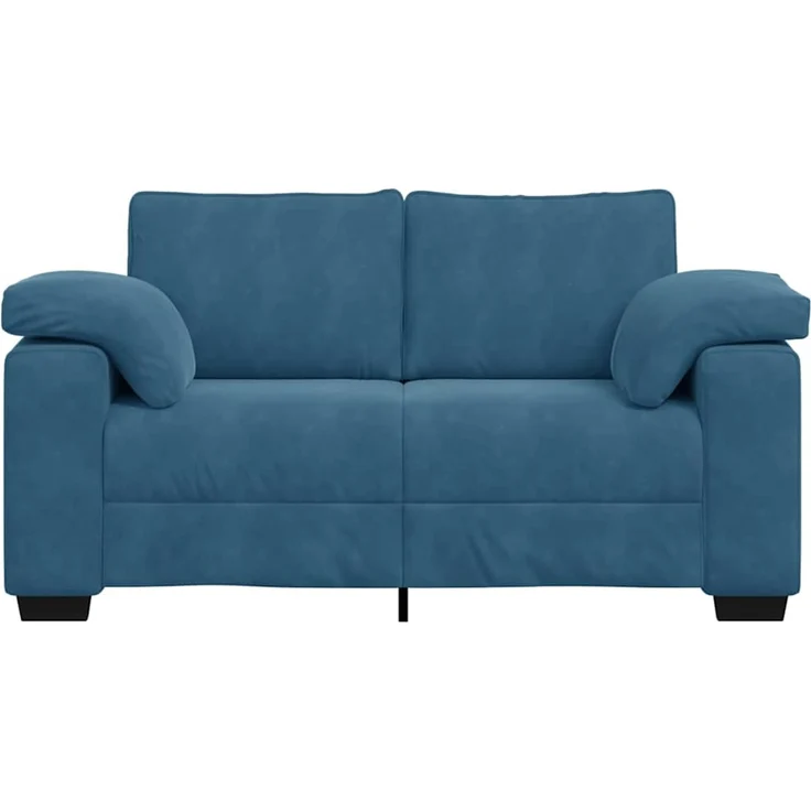 vidaXL Zweisitzer-Sofa Blau 160x77x82 cm Samt 4105266 – Bild 3