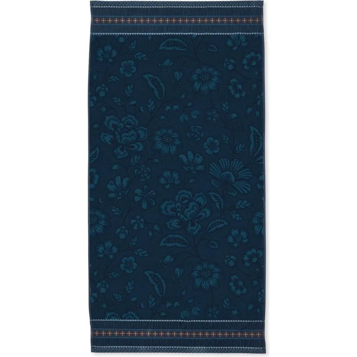 PIP Studio Duschtuch Badetuch Jasmin Dark Blue 70x140 cm Jacquard Frottee Blumen blau