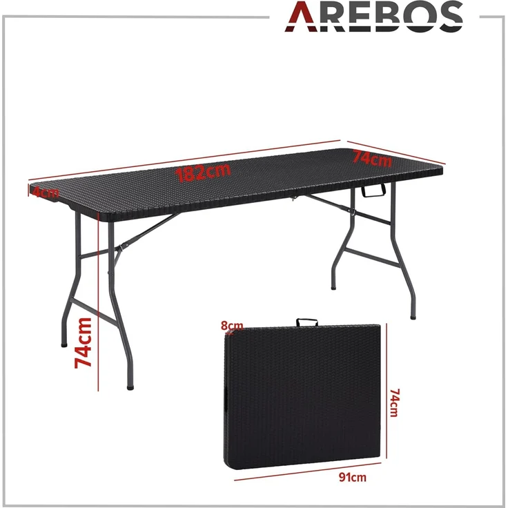 Arebos Klapptisch Partytisch, Gartentisch für Garten, Terrasse und Balkon (Set, 1-St, 1 Tisch) – Bild 9
