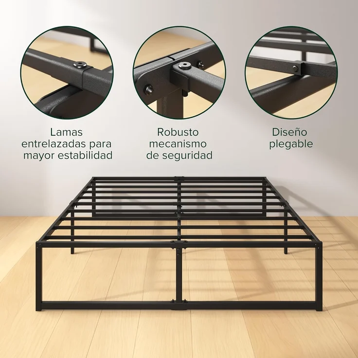 Zinus Yelena 35,6 cm Classic Metal Plattform Bed Frame with Steel Slat, Double – Bild 6