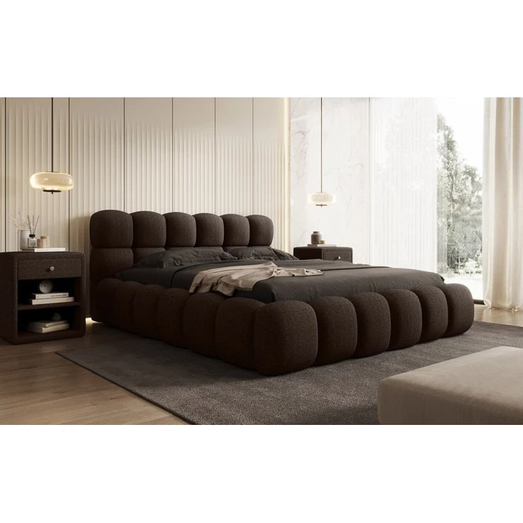 Luxusbetten24 Polsterbett Designer Polsterbett Boston Bouclé, mit Stauraum – Bild 2