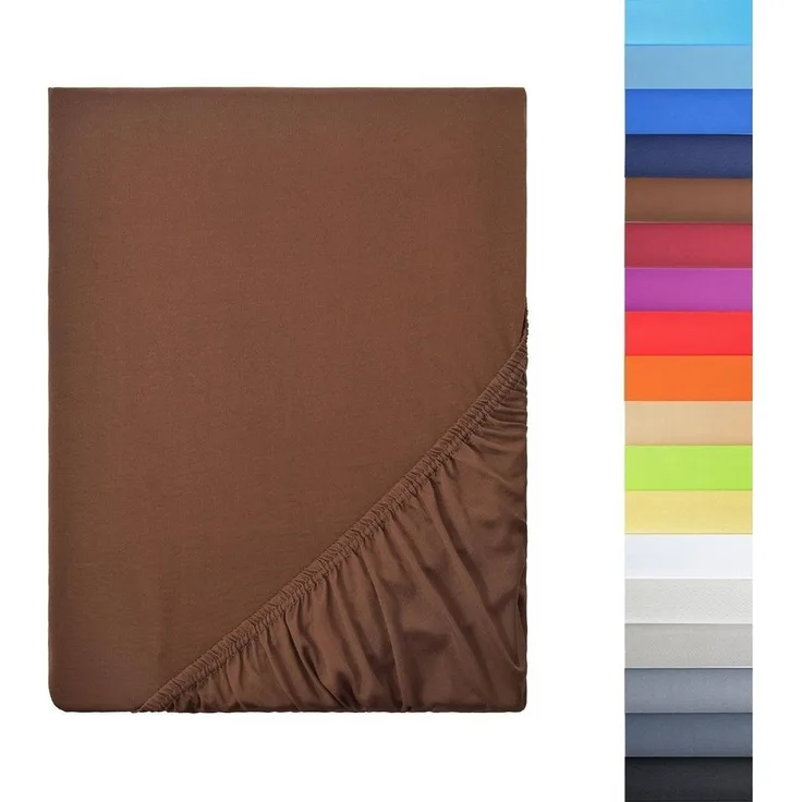 NatureMark Spannbettlaken Mikrofaser Spannbetttuch, Polyester, Gummizug: rundum, viele Größen und Farben Markenware, 200x220 cm, Schoko braun