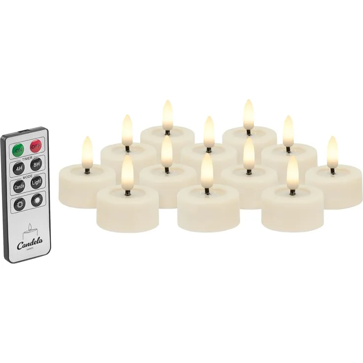 LC Home LED-Kerze Candela Lights LED Kerzen Teelichter 12er Set ?4,5cm