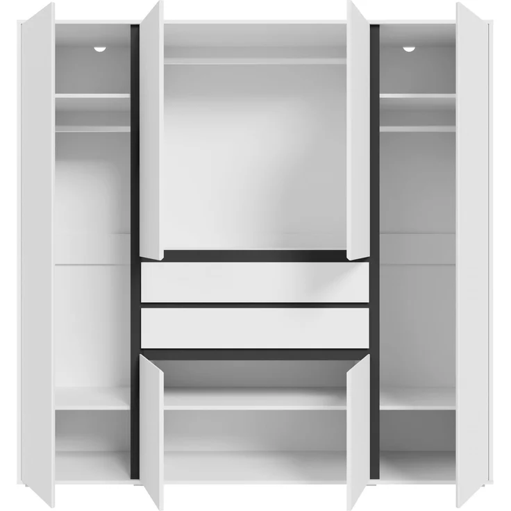 Falun Kleiderschrank 4-türig in weiß – Bild 3