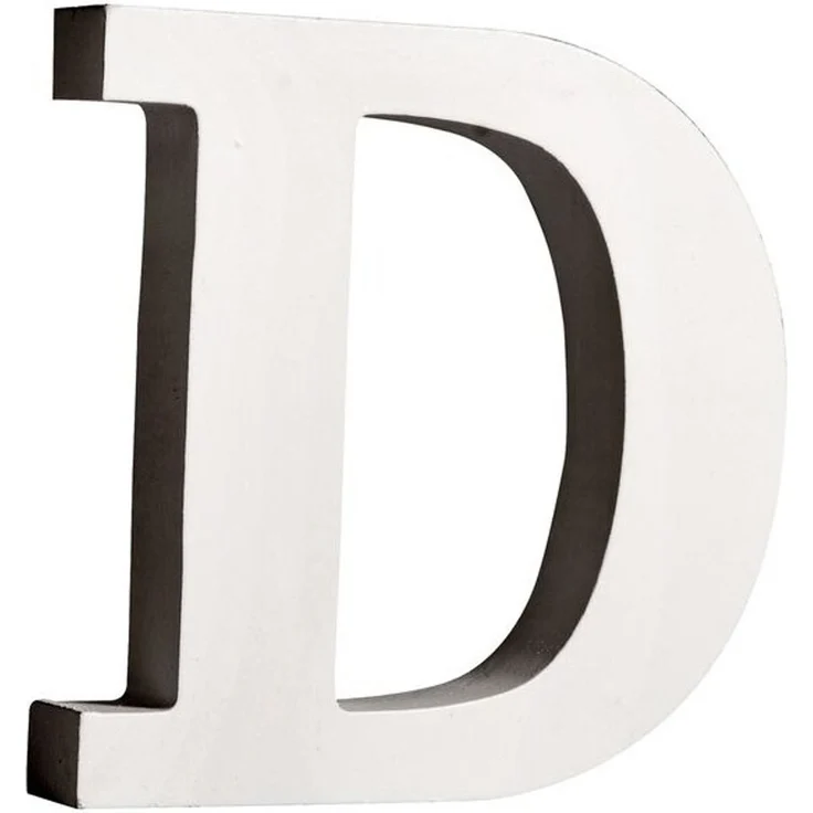 MDF Buchstabe D, FSC 100%, 10x2x11cm, weiß