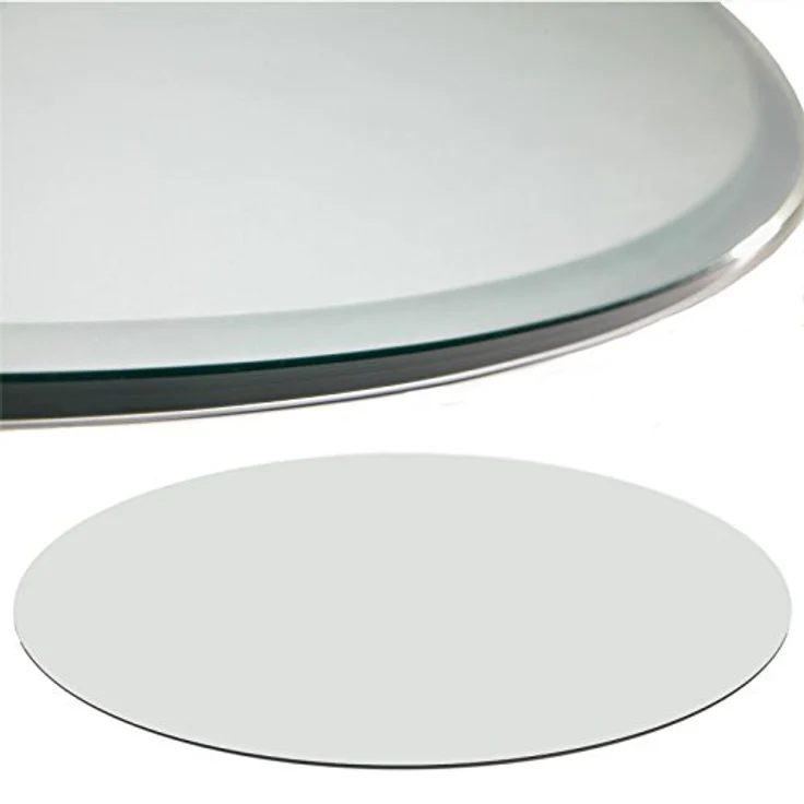 HOOZ Tischplatte aus Glas Ø 60 x 0,6 cm oder als Funkenschutzplatte für den Kamin (Klarglas, 1 St, ESG-Sicherheitsglas), mit hochwertigem Facettenschliff – Bild 2