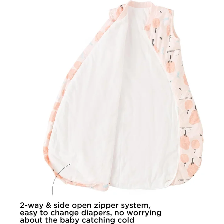 Duomiaomiao Baby Schlafsack, 1x Winterschlafsack, Rosa Wald-2.5 Tog, L/Größe des Babys 85-95cm, Baumwolle – Bild 5