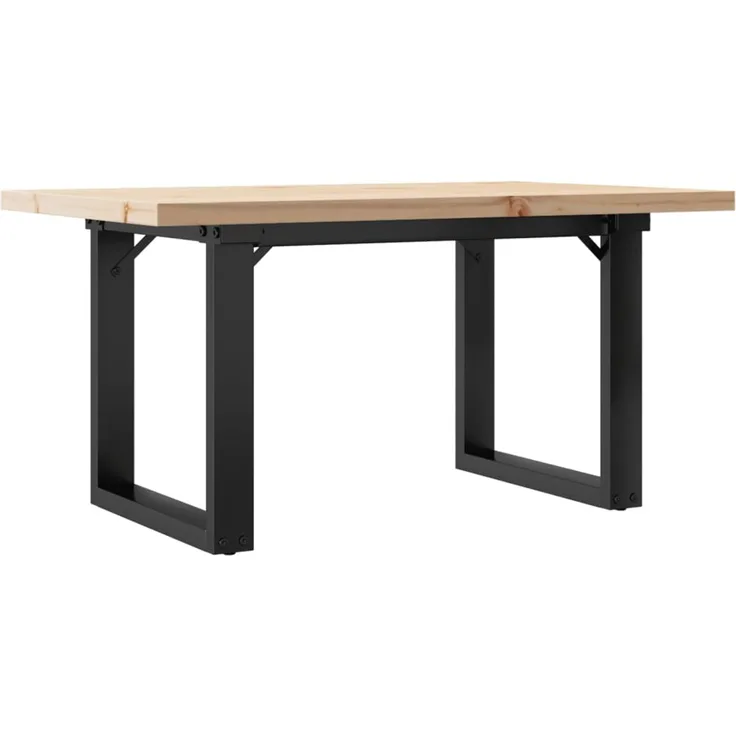 Couchtisch Sofatisch, O-Gestell 80 x 50 x 40,5 cm Massivholz Kiefer & Stahl d329e