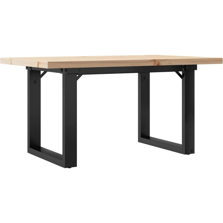 Couchtisch Sofatisch, O-Gestell 80 x 50 x 40,5 cm Massivholz Kiefer & Stahl d329e – Bild 1