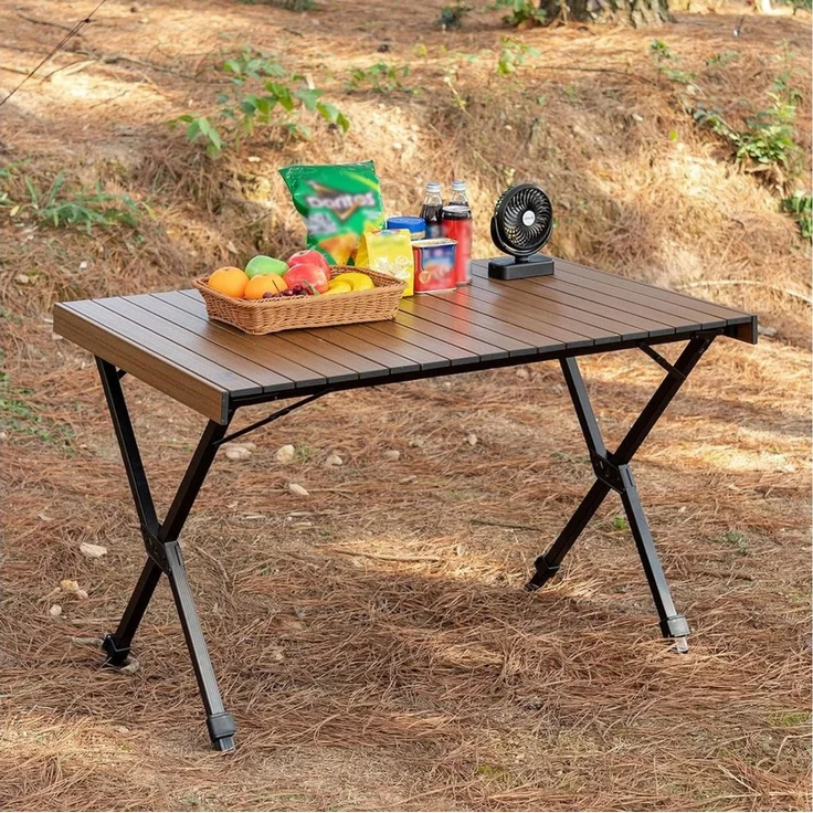 TIMBER RIDGE Campingtisch Klappbar Tisch, 100 kg Tragkraft & höhenverstellbar Ultraleichtes Alu (1-St), aus rostfreiem Aluminium, 109x71×69cm – Bild 4