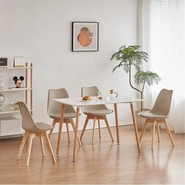 GrandCA HOME Esszimmerstuhl 4er/6er Set Esszimmerstuhl, Moderner Gepolsterter Küchenstuhl (6 St), mit Beine aus Buchenholz, kaki – Bild 2