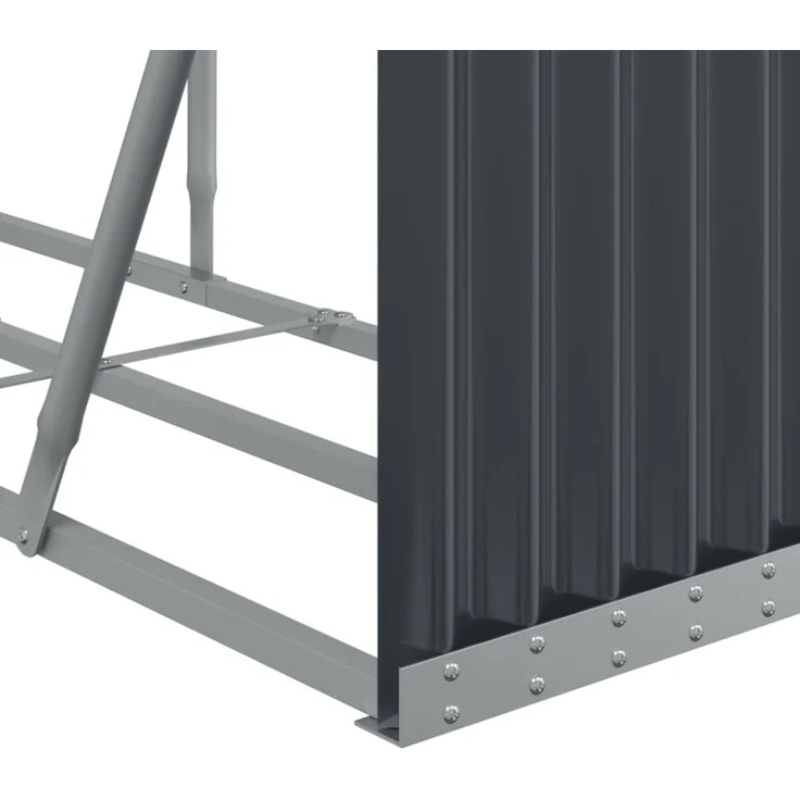 vidaXL Holzkorb Anthrazit 234x45x100 cm Verzinkter Stahl 364565 – Bild 7