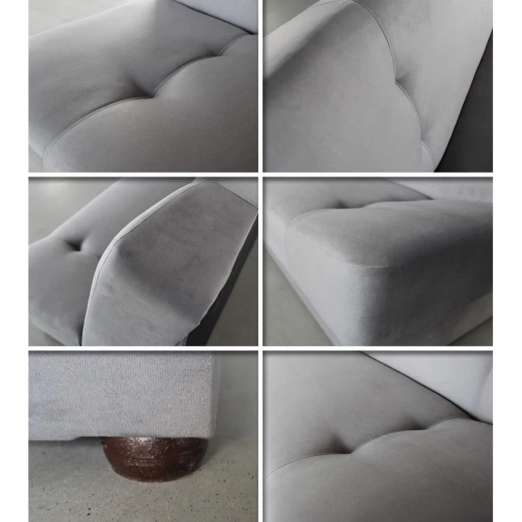 Schlafsofa Sena - Sofa mit Schlaffunktion und Bettkasten, Velours Stoff, Bettsofa mit Bonell-Federkern, Couch (Grau (Manila 16)) – Bild 6