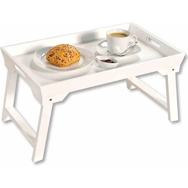 Serviertablett mit Klappgestell, Holztisch, Frühstückstablett, Tablett für Bett