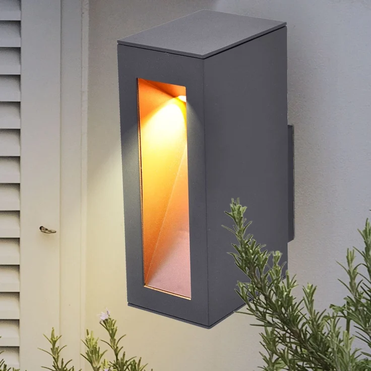 LED Wandleuchte, Alu, anthrazit, Höhe 19 cm – Bild 4