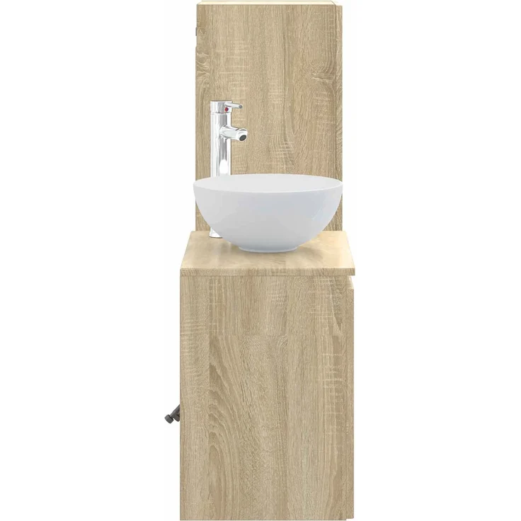 vidaXL Badezimmerschrank-Set 2 stk. Sonoma-Eiche 33 x 34,5 x 100 cm 3406115 – Bild 4
