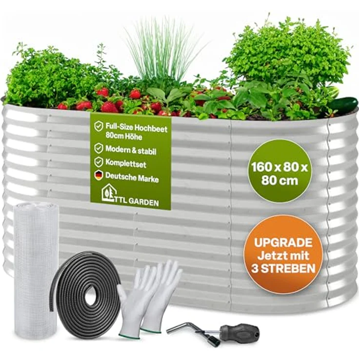 TTL Garden ovales Garten-Hochbeet "Spirit " silber verzinkt – Bild 2