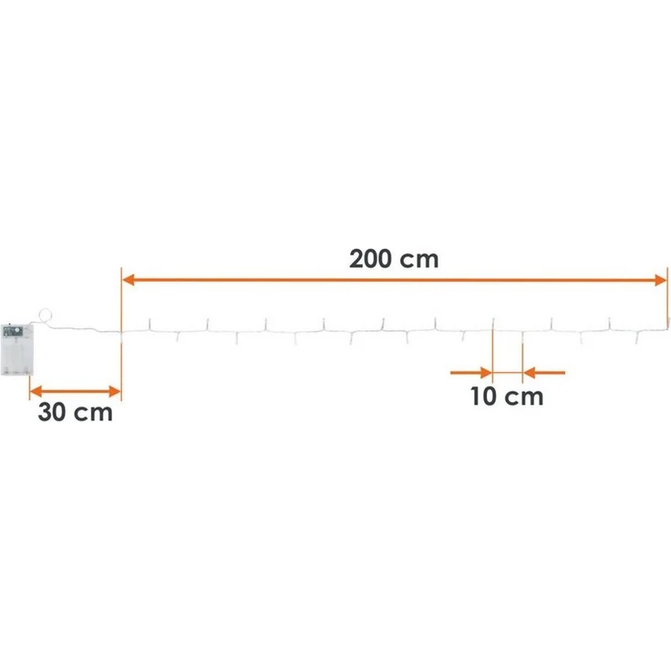 Spetebo LED-Lichterkette Lichterkette mit 20 LED in warm weiß - 300 cm, Weihnachts Tischlichterkette Deko Beleuchtung mit Timer – Bild 4