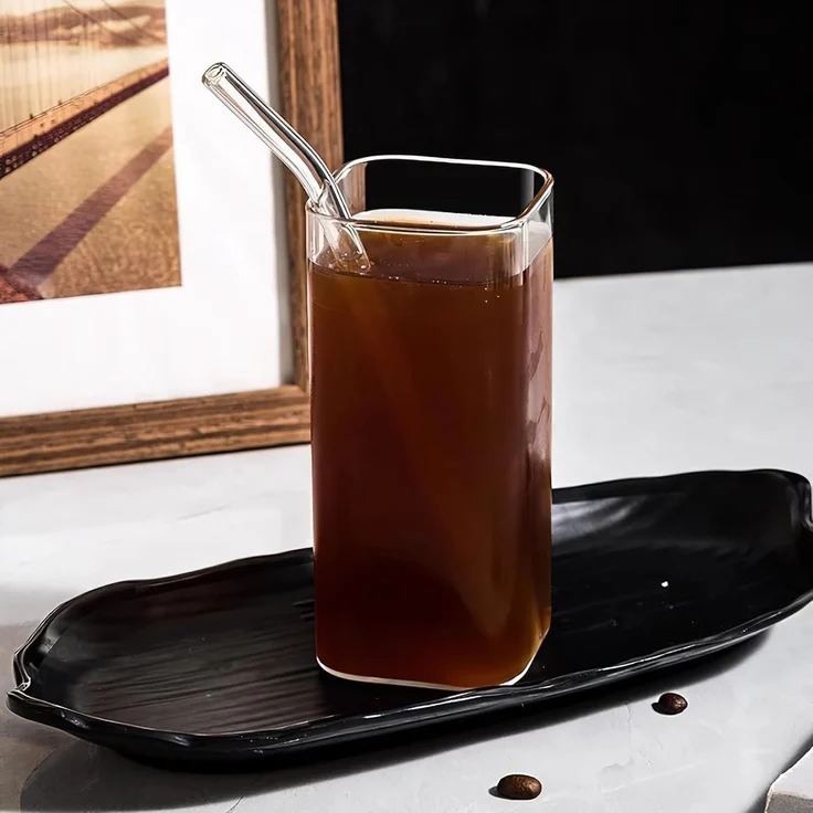 400ml Wassergläser Viereckige Cocktailgläser 4er Set für Saft Bier – Bild 5