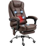 Vinsetto Massage Bürostuhl, mit Wärmefunktion und Höhenverstellung, Mikrofaserstoff, schwarz