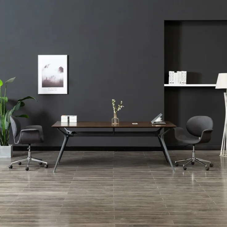 vidaXL Drehbare Esszimmerstühle 2 Stk. Grau Stoff, Drehbar [3054863]