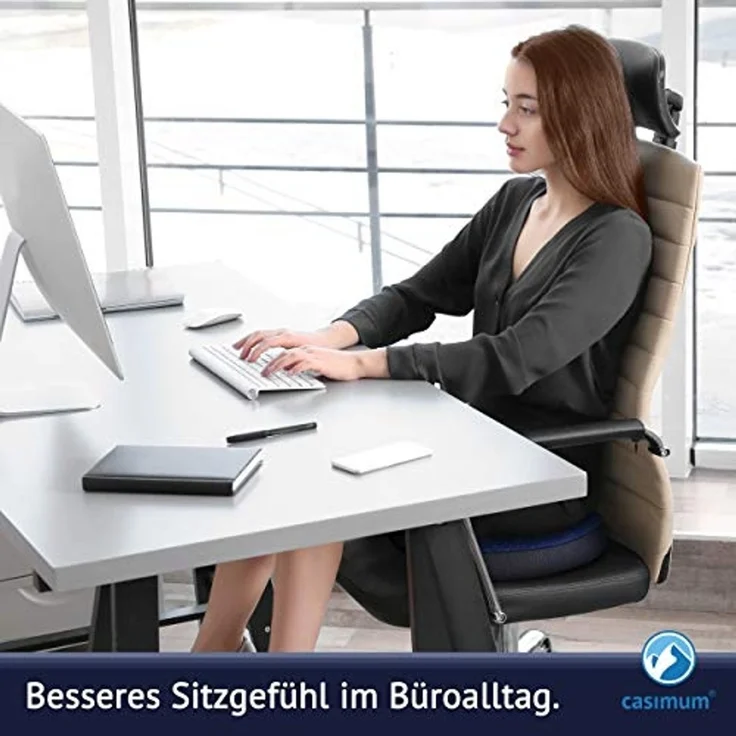 casimum Steißbeinkissen Orthopädisches Sitzkissen zur Bandscheibenentlastung aus Memory Schaum, für Bürostuhl, Sessel, Autositz und Rollstuhl, abnehmbarer Bezug – Bild 6