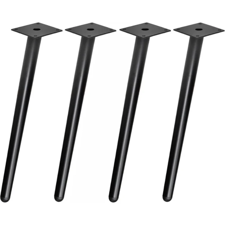 Prima-Online Tischbein Metallbeine Schräg H: 45cm / 65cm Schrankfuß Metall Schwarz Sofafuß – Bild 1