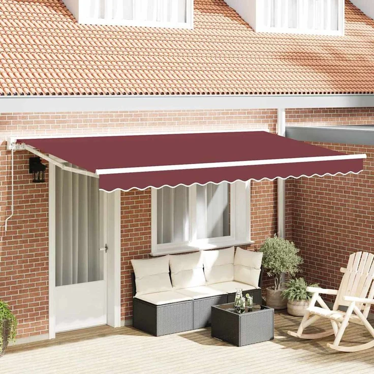 vidaXL Markisenrahmen Bordeauxrot 350 x 200 cm 3329667 – Bild 1