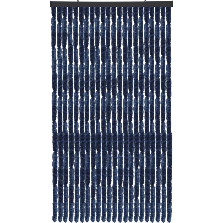 Flauschvorhang 56x185cm - 140x220cm Unistreifen Blau 90x200 cm – Bild 1