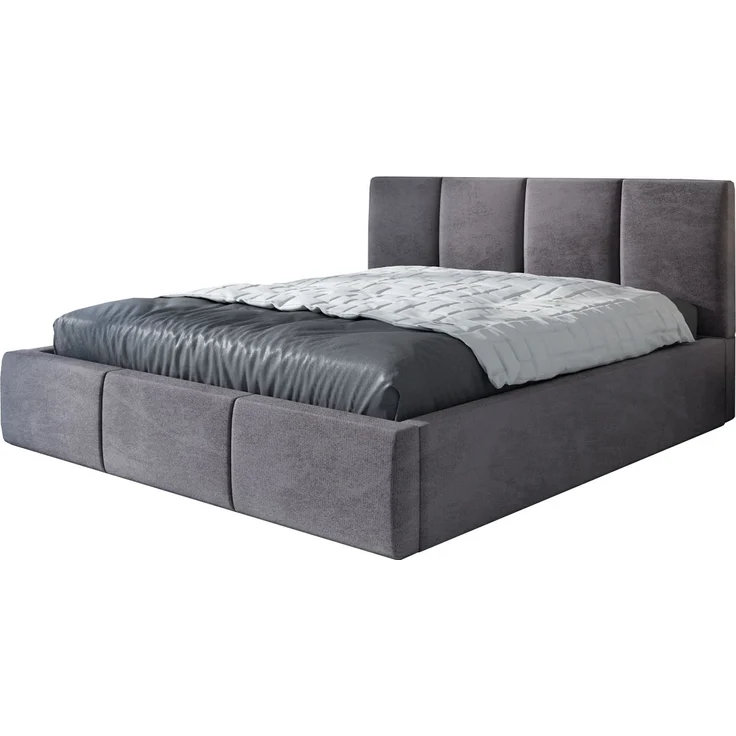Polsterbett ORINO 160x200 mit Matratze, Bettkasten und Lattenrost. Farbe: Grau 16 – Bild 1