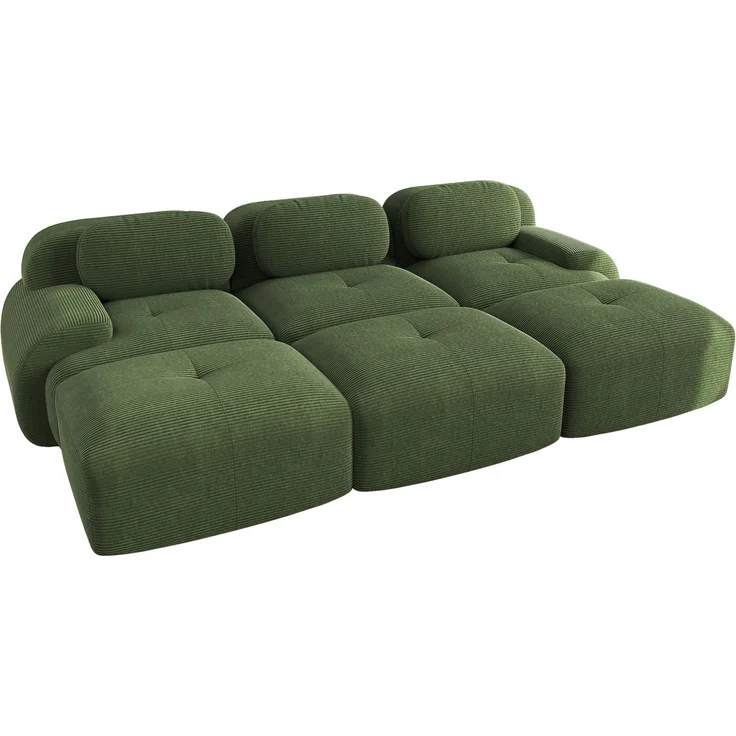 DESVIAE Sofa modular rahmenlos aus Cord Grün mit 32D-Hochdichteschaum, 298 x 178 x 70 cm – Bild 7