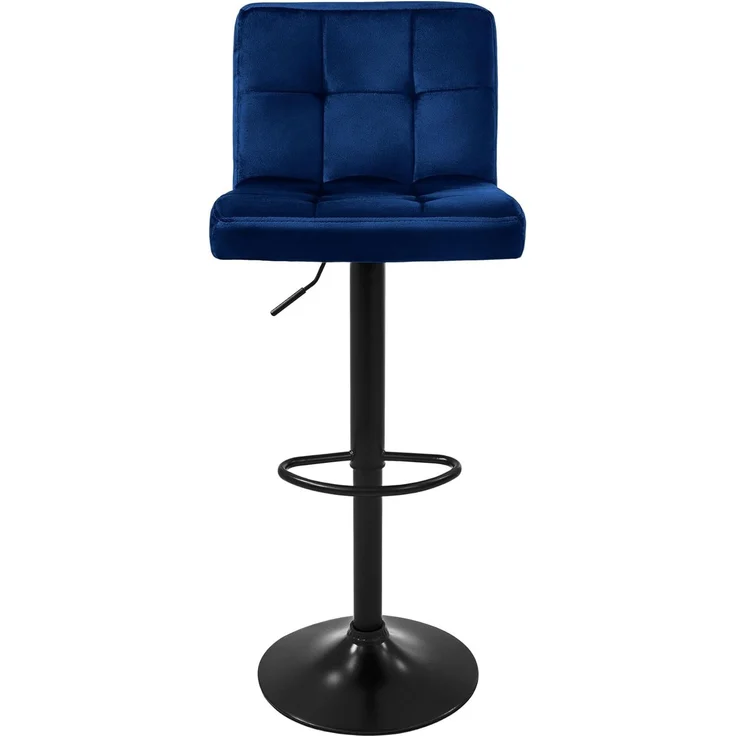 ML-DESIGN Barhocker Gepolsterter Barstuhl mit Rückenlehne und Fußstütze, 360° drehbar (2 St), Drestuhl höhenverstellbar 63-83 cm, Blau, Bezug aus Samt – Bild 4
