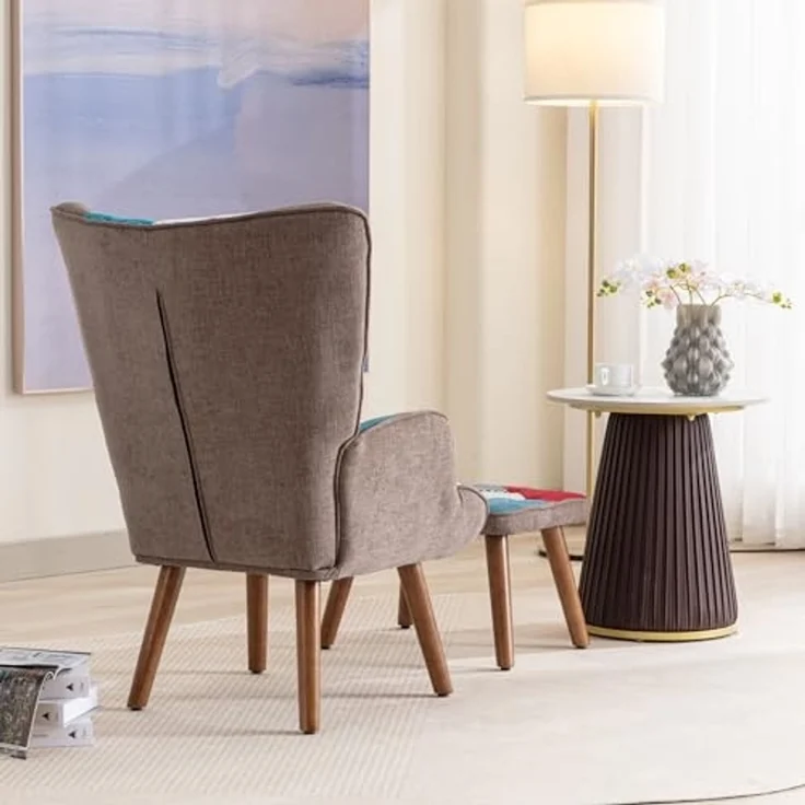 FurnitureR Bunte Sessel mit Banken, Retro-Design, Holzrahmen, Komfortables Kinderzimmer, Wohnzimmer und Möbel mit Attraktivität, Mehrfarbig – Bild 6