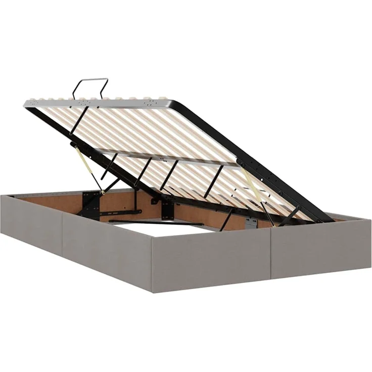 vidaXL LED-Speicherbett mit Matratze Taupe 120 x 200 cm Stoff 3372348 – Bild 7