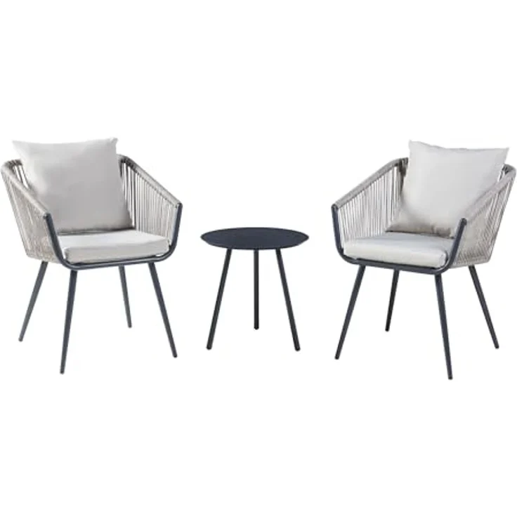 Gartenmöbelset Abriola 3-tlg. Grau [casa. pro] – Bild 2